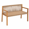 Banc de jardin 2 places 120 x 60 x 80 cm bois d’acacia massif cordage tressé beige naturel