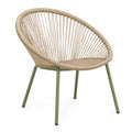Chaise de jardin 1 place en corde tressée polypropylène et acier vert sauge